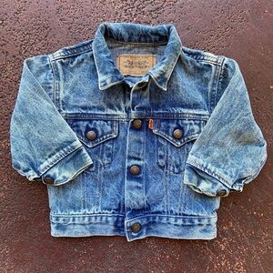 Vintage Levi’s Orange Tab Denim Trucker Jacket Size 24 M Unisex Baby Vtg